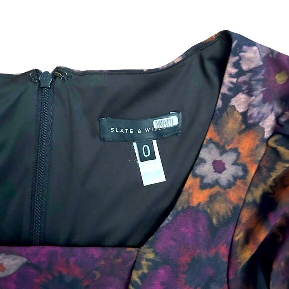 Slate & Willow Dark Florals Mini Dress Size 0 - Picture 11 of 12